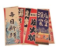 Japanese Izakaya Wallpaper Posters Japanese Food Sushi Shop Wall Stickers Kraft Paper Wall Decal for Sushi Bar Restaurant