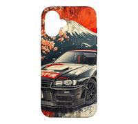 Japanese JDM Drift Race Car Sakura Blossom Rising Sun Case for iPhone 16