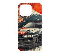 Japanese JDM Drift Race Car Sakura Blossom Rising Sun Case for iPhone 16 Pro