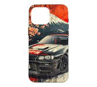 Japanese JDM Drift Race Car Sakura Blossom Rising Sun Case for iPhone 16 Pro Max