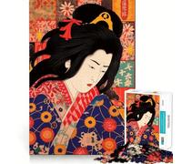 Japanese Kabuki Actor 1000 Piece Jigsaw Puzzles for Adults Jigsaw Brain Think Pastime Game Real Challenge Xmas Santa Gift (38x52cm)