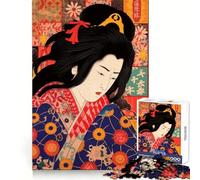 Japanese Kabuki Actor 1000 Piece Jigsaw Puzzles for Adults Jigsaw Brain Think Pastime Game Real Challenge Xmas Santa Gift (38x52cm)