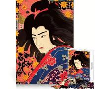 Japanese Kabuki Actor Jigsaw 1000 Pieces for Teenagers Brain Exercise Clean Joint Home Activity Night Fun (38x52cm)