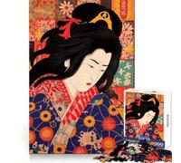 Japanese Kabuki Actor Jigsaw Puzzles 1000 Pieces for Teenagers Brain Think Serene Game Real Challenge Santa Gift (38x26cm)