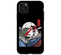 Japanese Kaiju Monster vs Laser Cat Eye Great Wave Red Sun Case for iPhone 11 Pro Max