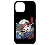 Japanese Kaiju Monster vs Laser Cat Eye Great Wave Red Sun Case for iPhone 12 mini