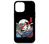 Japanese Kaiju Monster vs Laser Cat Eye Great Wave Red Sun Case for iPhone 12 Pro Max