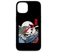 Japanese Kaiju Monster vs Laser Cat Eye Great Wave Red Sun Case for iPhone 13