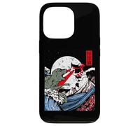 Japanese Kaiju Monster vs Laser Cat Eye Great Wave Red Sun Case for iPhone 13 Pro