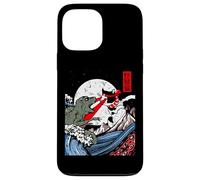 Japanese Kaiju Monster vs Laser Cat Eye Great Wave Red Sun Case for iPhone 13 Pro Max
