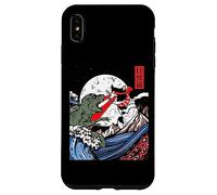 Japanese Kaiju Monster vs Laser Cat Eye Great Wave Red Sun Case for iPhone XS Max