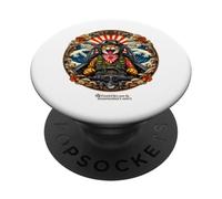 Japanese Kamikaze Pilot Fighting Cat PopSockets Adhesive PopGrip