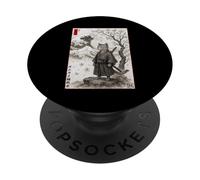 Japanese Kanagawa Edo Painting Ukiyo-e Samurai Cat PopSockets Adhesive PopGrip