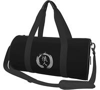 Japanese Kanji Character Ronin Travel Luggage Duffel Bag Sports Rolling Foldable Duffel Bag, Black