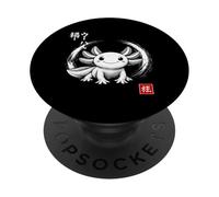 Japanese Kanji Kawaii with an Axolotl in a Circle Enso PopSockets Adhesive PopGrip