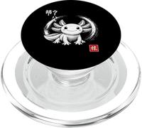 Japanese Kanji Kawaii with an Axolotl in a Circle Enso PopSockets PopGrip for MagSafe
