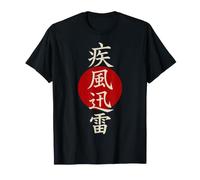 Japanese Kanji Storm Thunder Calligraphy Traditional Art T-Shirt