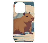 Japanese Kawaii Capybara Swimming Cute Japan Flower Anime Case for iPhone 13 Pro