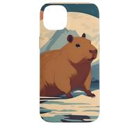 Japanese Kawaii Capybara Swimming Cute Japan Flower Anime Case for iPhone 14 Plus