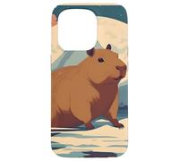 Japanese Kawaii Capybara Swimming Cute Japan Flower Anime Case for iPhone 15 Pro