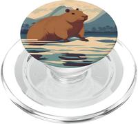 Japanese Kawaii Capybara Swimming Cute Japan Flower Anime PopSockets PopGrip for MagSafe