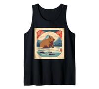Japanese Kawaii Capybara Swimming Cute Japan Flower Anime Tank Top