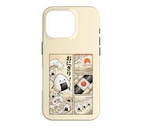 Japanese Kawaii Onigiri Rice Ball Comic Ukiyo-e Food Art Case for iPhone 16 Pro