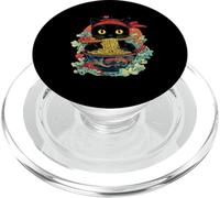 Japanese Kawaii Ramen Cat Eating Noodles Kitty Cat Mom & Dad PopSockets PopGrip for MagSafe