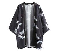 Japanese Kimono Jacket Robe - Traditional Classic Haori Clothing Tokyo Harajuku Antique Style Floral Loose Jacket Robe Costume Bathrobe Sleepwear for Women Men Girls