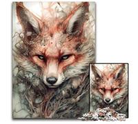Japanese Kitsune Fox 1000Piece Jigsaw Puzzles for Adults Interactive Family Game Ideal Family Activity Game 1000 PCS(38x26cm)
