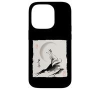 Japanese Kitsune Fox and Moon Vintage Zen Spiritual Gift Case for iPhone 14 Pro
