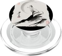 Japanese Kitsune Fox and Moon Vintage Zen Spiritual Gift PopSockets PopGrip for MagSafe