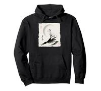 Japanese Kitsune Fox and Moon Vintage Zen Spiritual Gift Pullover Hoodie