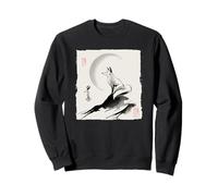 Japanese Kitsune Fox and Moon Vintage Zen Spiritual Gift Sweatshirt