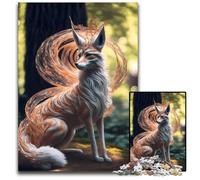 Japanese Kitsune Fox Puzzles for 1000 Piece Wooden Puzzles for Teenager Families Perfect DIY Decor BrainTeasing Challenge 1000 PCS(75x50cm)