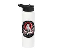 Japanese Kitsune Wolf Mythological Art Stainless Steel Insulated Water Bottle
