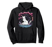 Japanese Kitsune Yokai White Fox Ghost Ukiyo E Sakura Pullover Hoodie