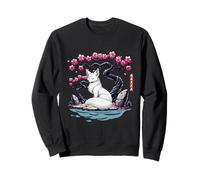 Japanese Kitsune Yokai White Fox Ghost Ukiyo E Sakura Sweatshirt