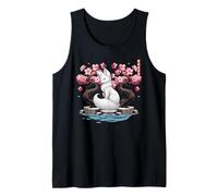 Japanese Kitsune Yokai White Fox Ghost Ukiyo E Sakura Tank Top