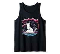 Japanese Kitsune Yokai White Fox Ghost Ukiyo E Sakura Tank Top