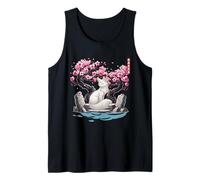 Japanese Kitsune Yokai White Fox Ghost Ukiyo E Sakura Tank Top