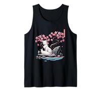 Japanese Kitsune Yokai White Fox Ghost Ukiyo E Sakura Tank Top