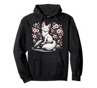 Japanese Kitsune Yokai White Fox Ghost Ukiyo-E Vintage Pullover Hoodie