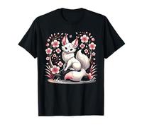 Japanese Kitsune Yokai White Fox Ghost Ukiyo-E Vintage T-Shirt