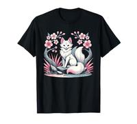 Japanese Kitsune Yokai White Fox Ghost Ukiyo-E Vintage T-Shirt