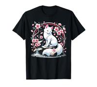 Japanese Kitsune Yokai White Fox Ghost Ukiyo-E Vintage T-Shirt