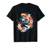 Japanese Koi Carp Fish Asian Nishikigoi Koi Fish T-Shirt - Unisex Adult, Small, Black