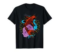 Japanese Koi Carp fish Swimming among water lilies T-Shirt