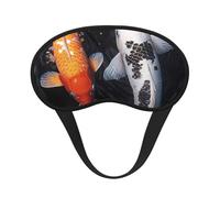 Japanese Koi Fish Blackout Sleep Mask - Soft Adjustable Eye Mask for Full Light Blocking, Deep Sleep, Travel & Relaxation