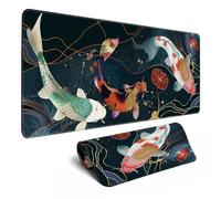 Japanese Koi Fish Gaming Mouse Pad Desk Mat Kawaii Mousepad Mouse Pad, Extra Large Deskmat Cut Laptop Mouse Pads Decor-Colorful Leaves